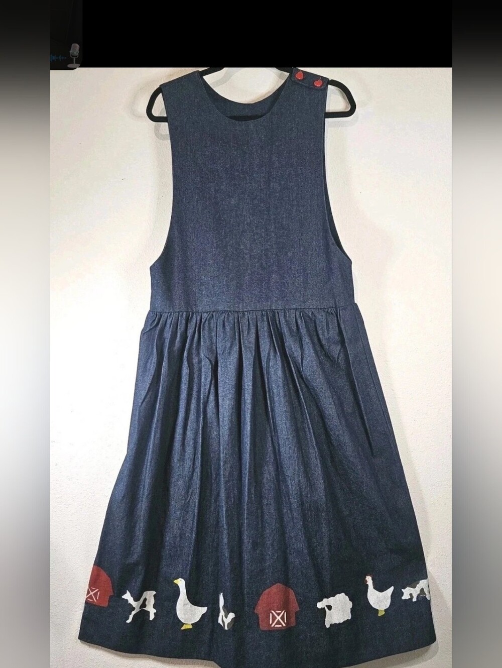 Teacher Smock Jumper Maxi Dress Medium Denim 80s 90s Barn Friends Animals Vtg